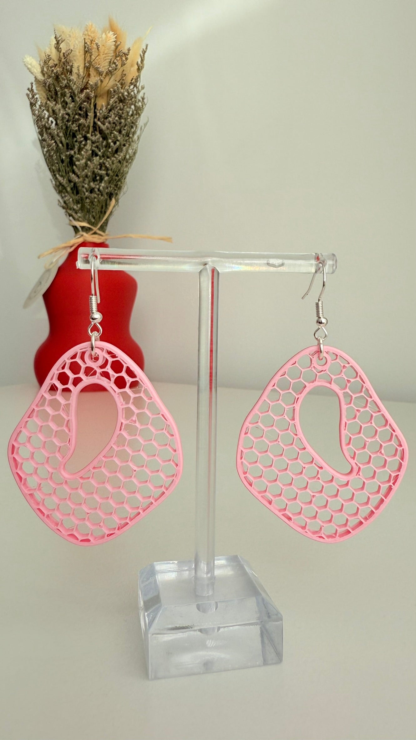 Honeycomb Ripple – Breezy - 3D Printed Earrings