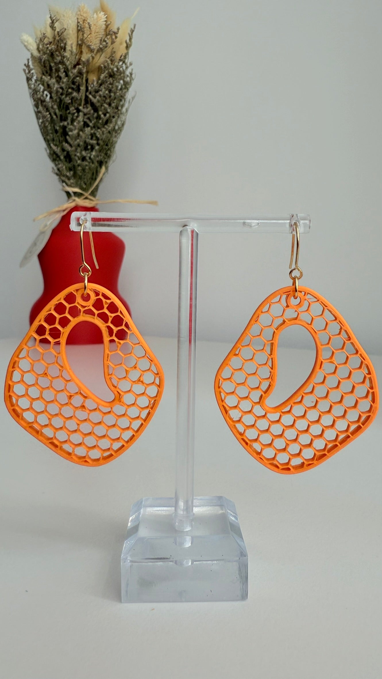 Honeycomb Ripple – Breezy - 3D Printed Earrings