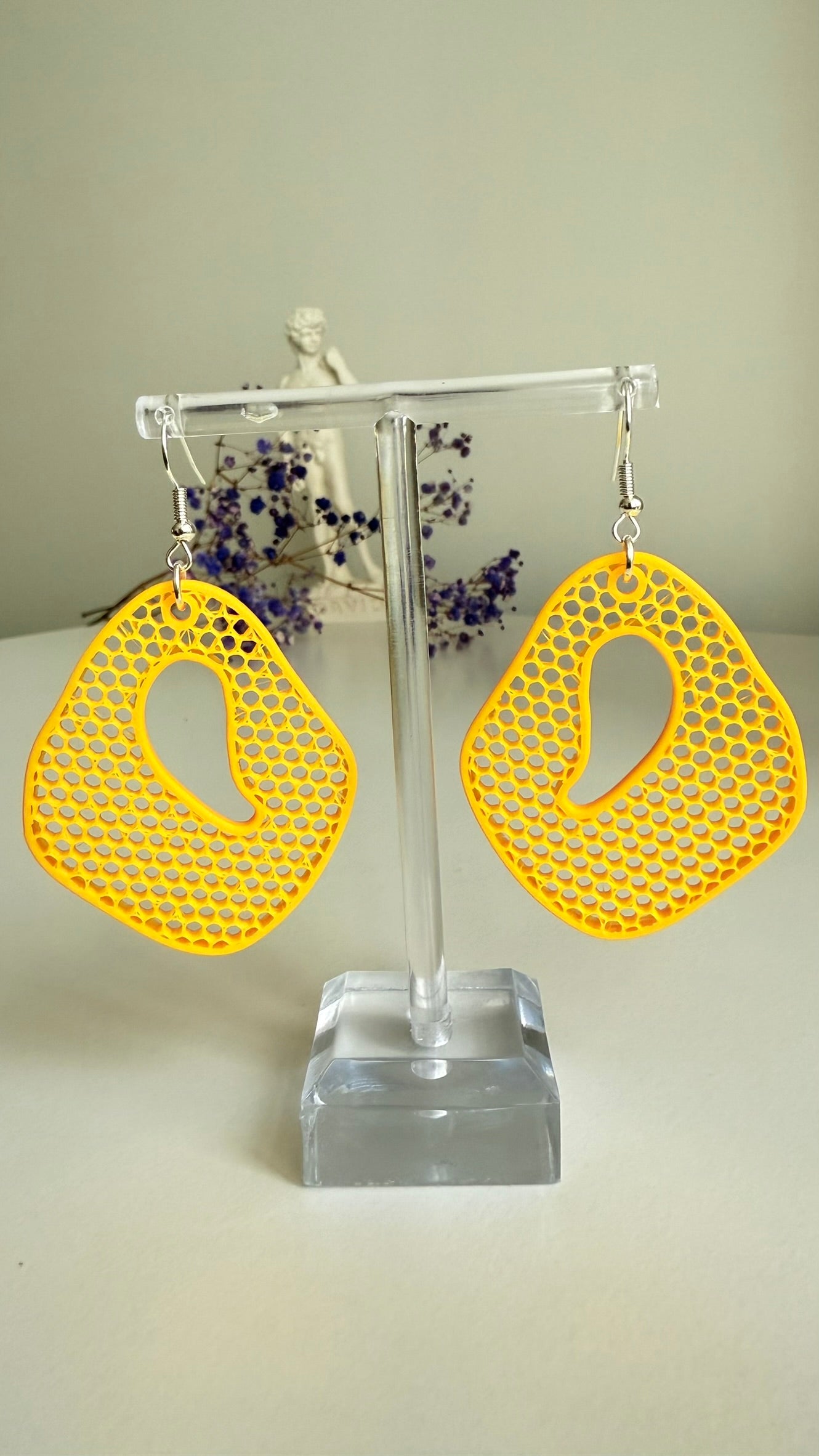 Honeycomb Ripple – Balanced- 3D Printed Earrings