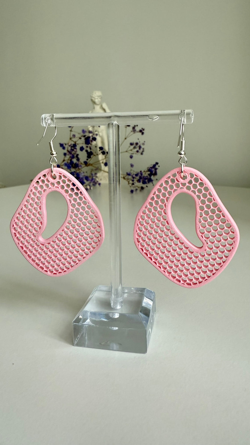 Honeycomb Ripple – Balanced- 3D Printed Earrings