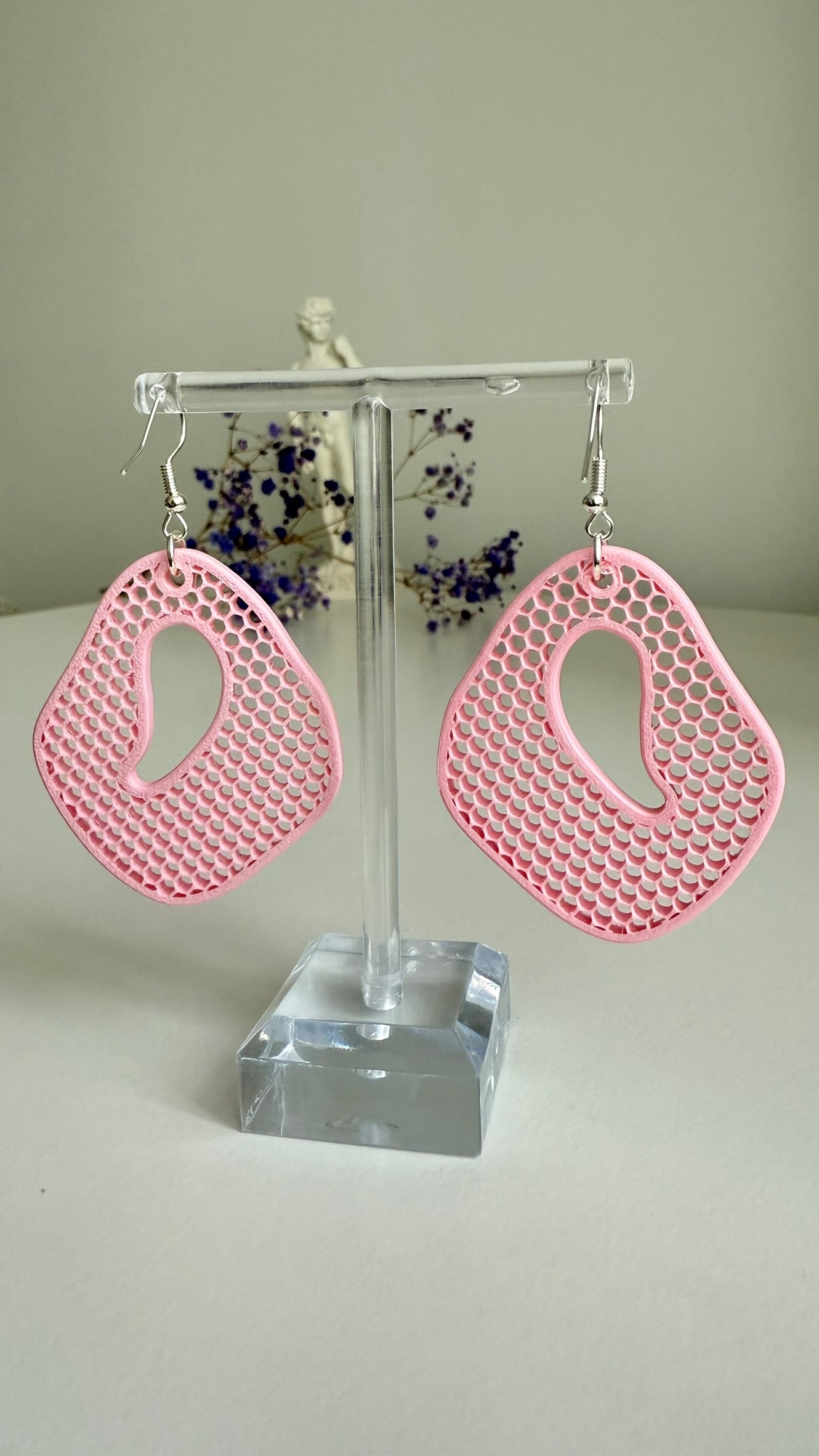 Honeycomb Ripple – Balanced- 3D Printed Earrings