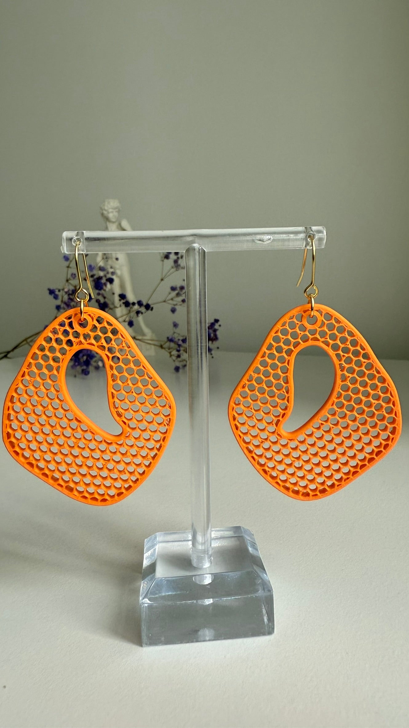 Honeycomb Ripple – Balanced- 3D Printed Earrings