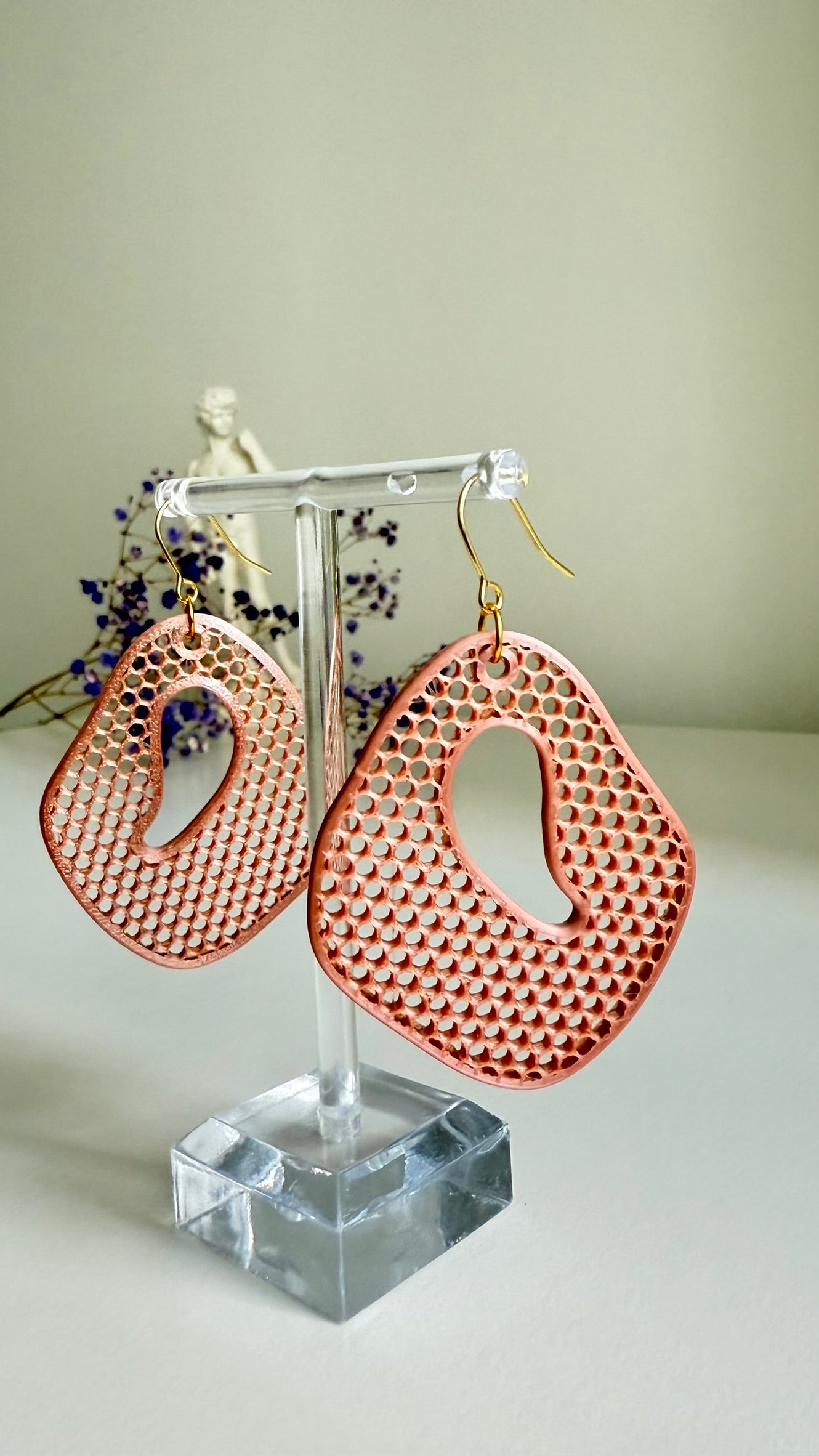 Honeycomb Ripple – Balanced- 3D Printed Earrings