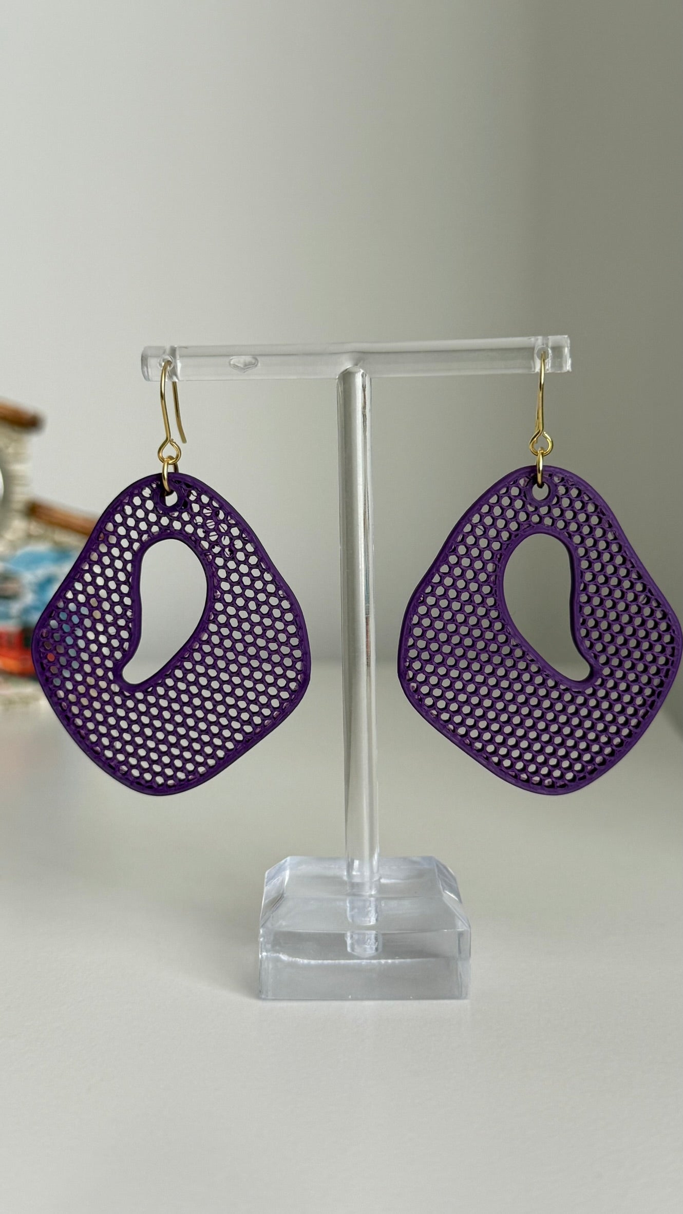 Honeycomb Ripple – Bold- 3D Printed Earrings