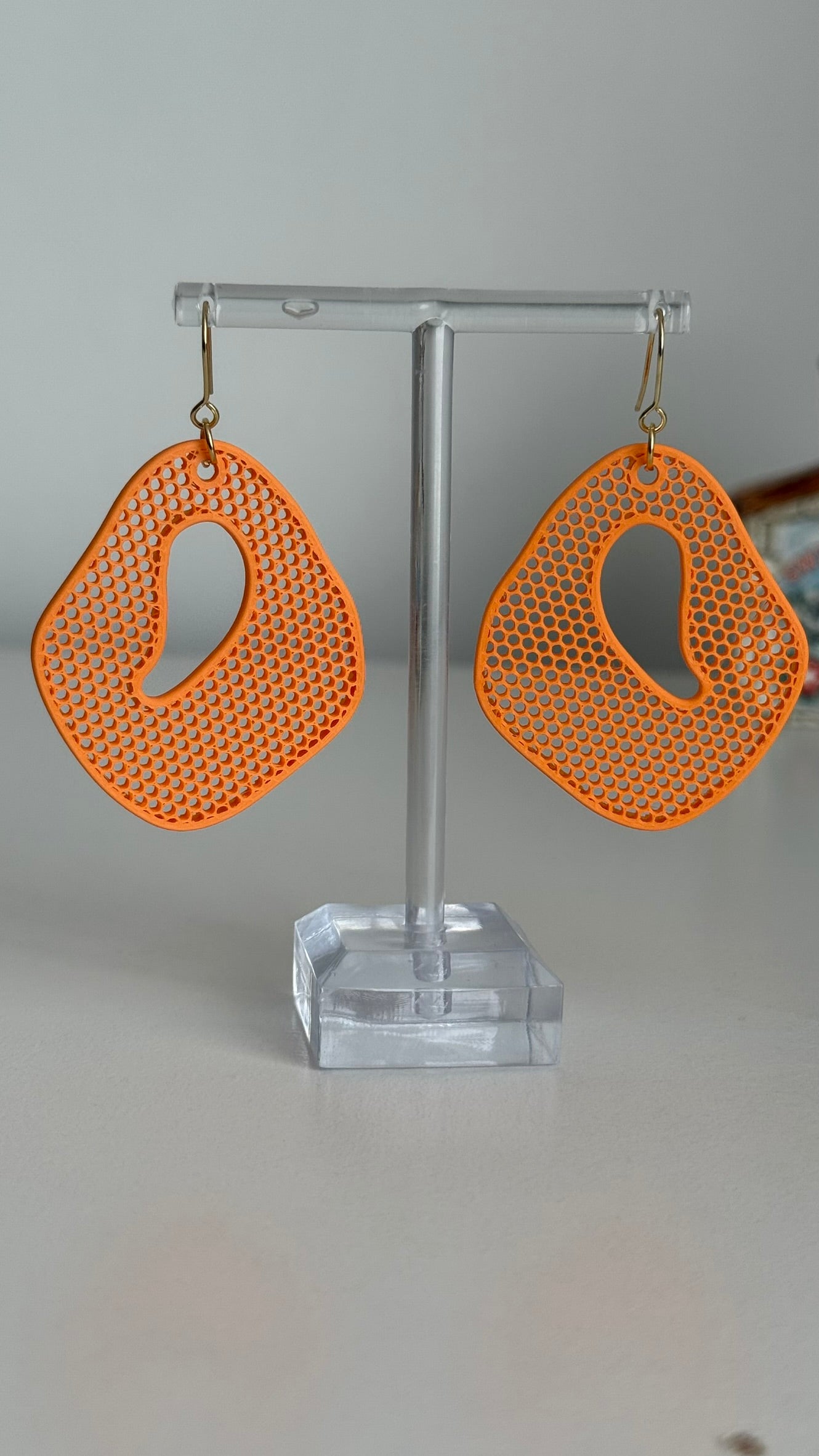 Honeycomb Ripple – Bold- 3D Printed Earrings