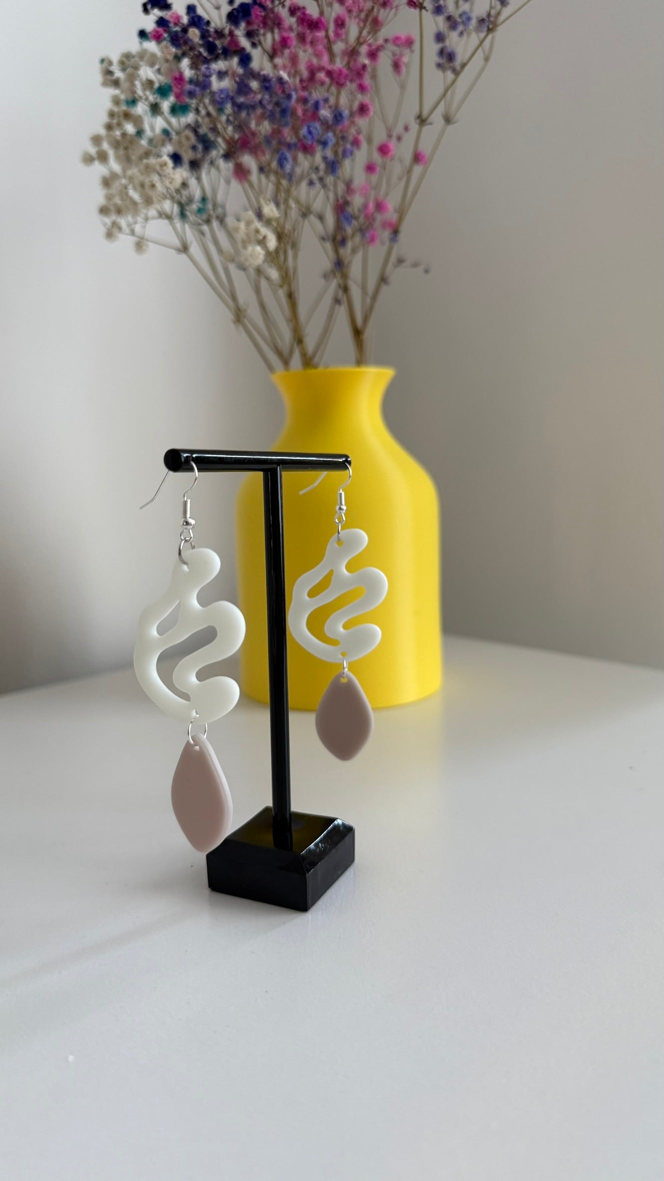 Flow Drop Earrings –  Resin Printed Earrings