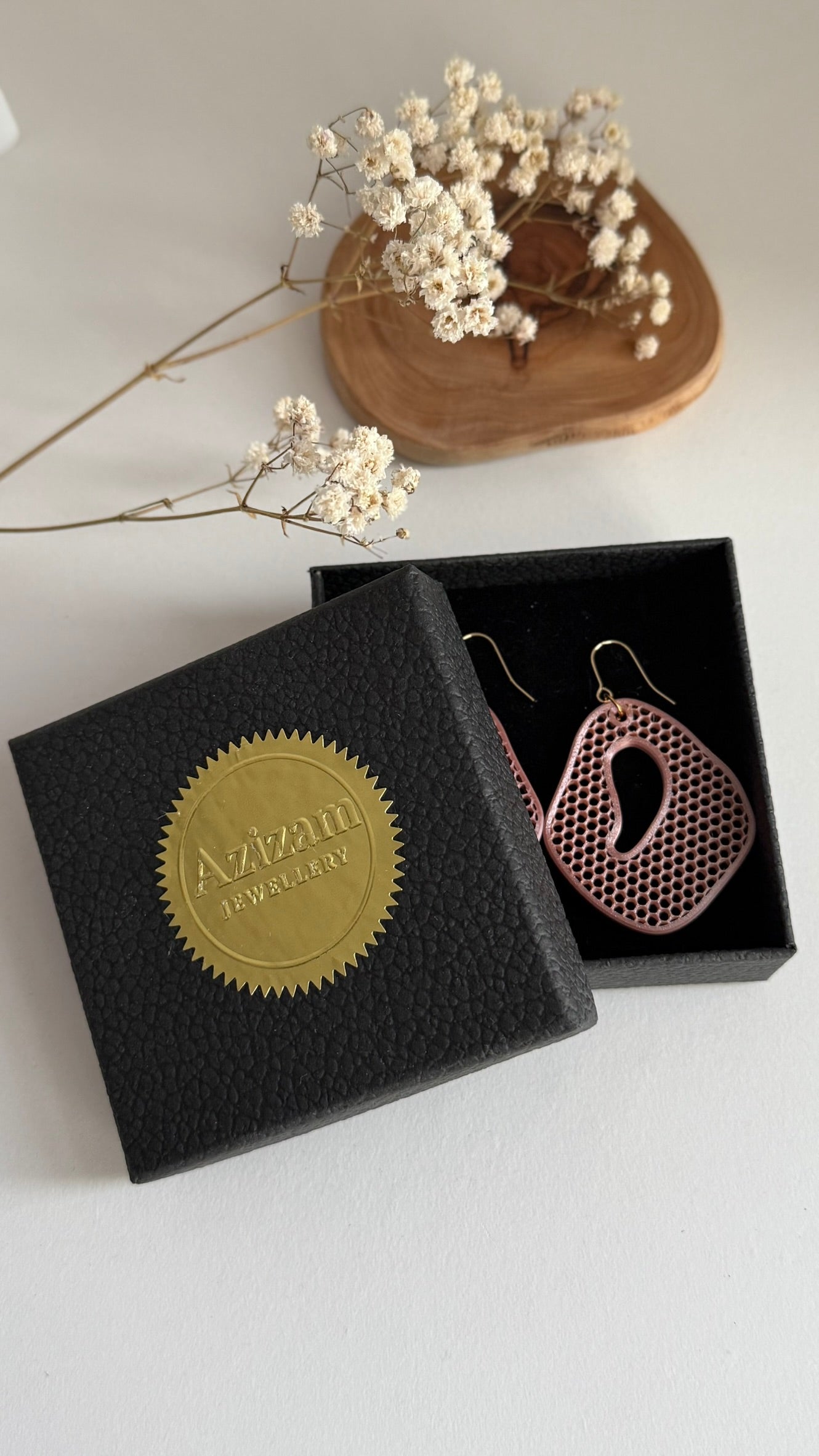 Honeycomb Ripple – Balanced- 3D Printed Earrings
