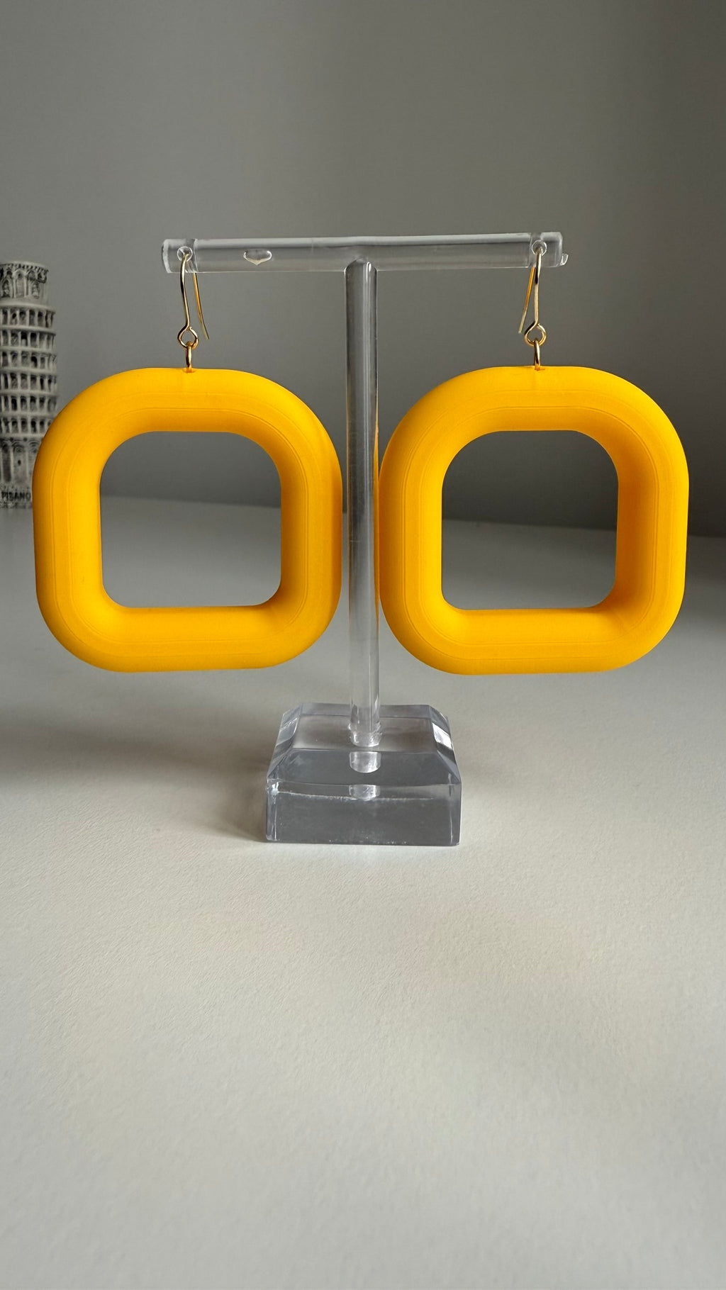 Orbit Square – 3D Printed Earrings
