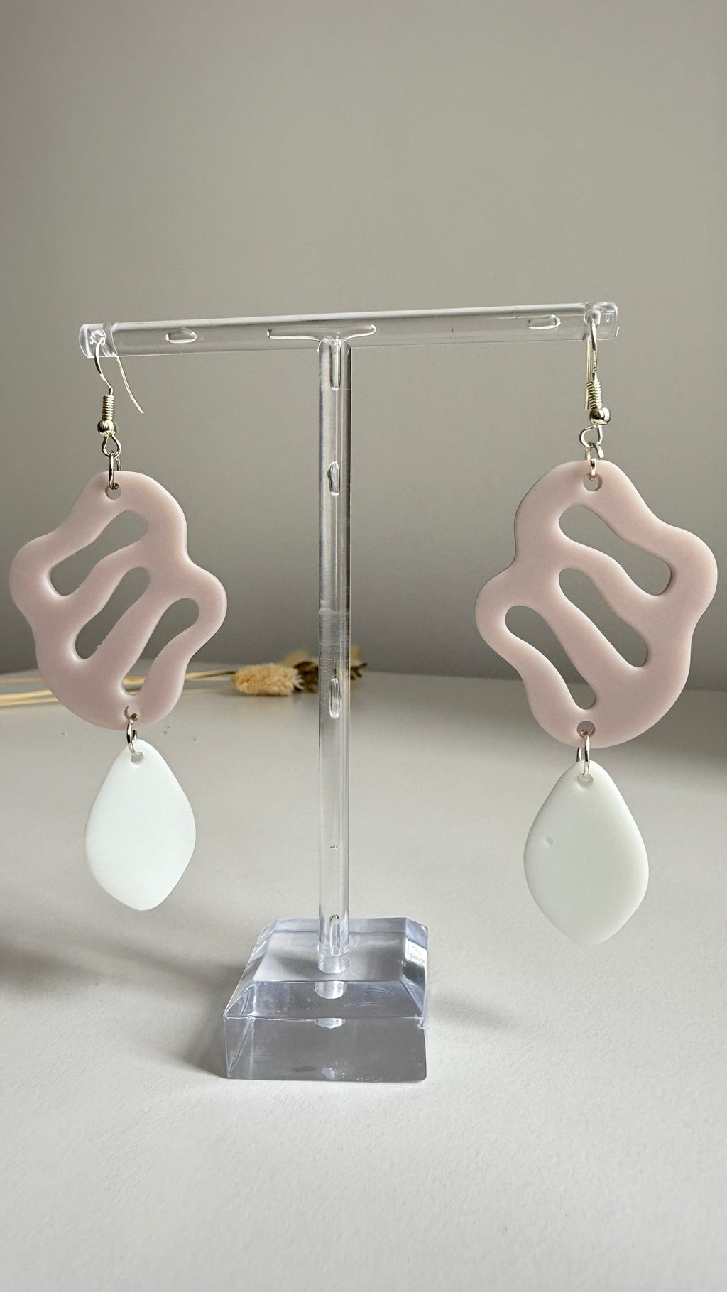 Waves & Petals – Resin Printed Earrings